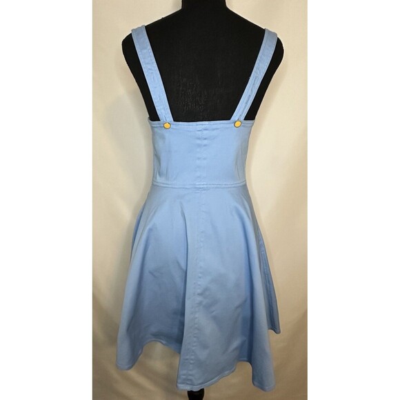 COLOR ME COURTNEY Alle‎ Blue Canvas Utility Dress Women's SIZE 4 - Picture 5 of 13